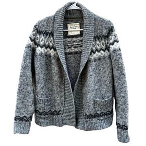 Abercrombie & Fitch Wool Alpaca Blend Fair Isle Open Cardigan Size M
